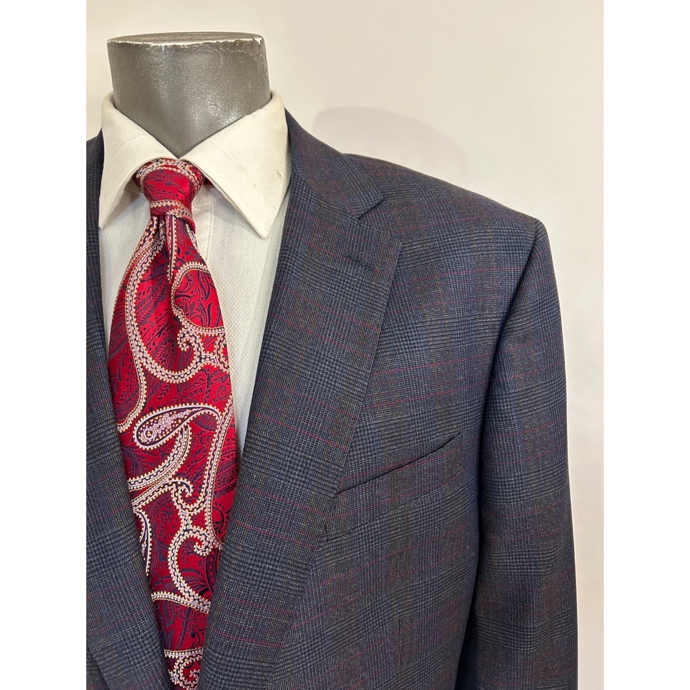 Brooks Brothers Explorer Classic Fit Blue Plaid Wool Blazer Sport Coat Sz 48R